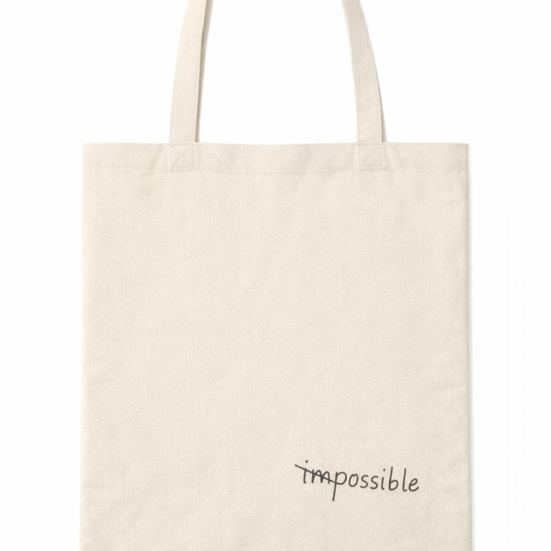 bawełniana torba na ramię im possible z napisem