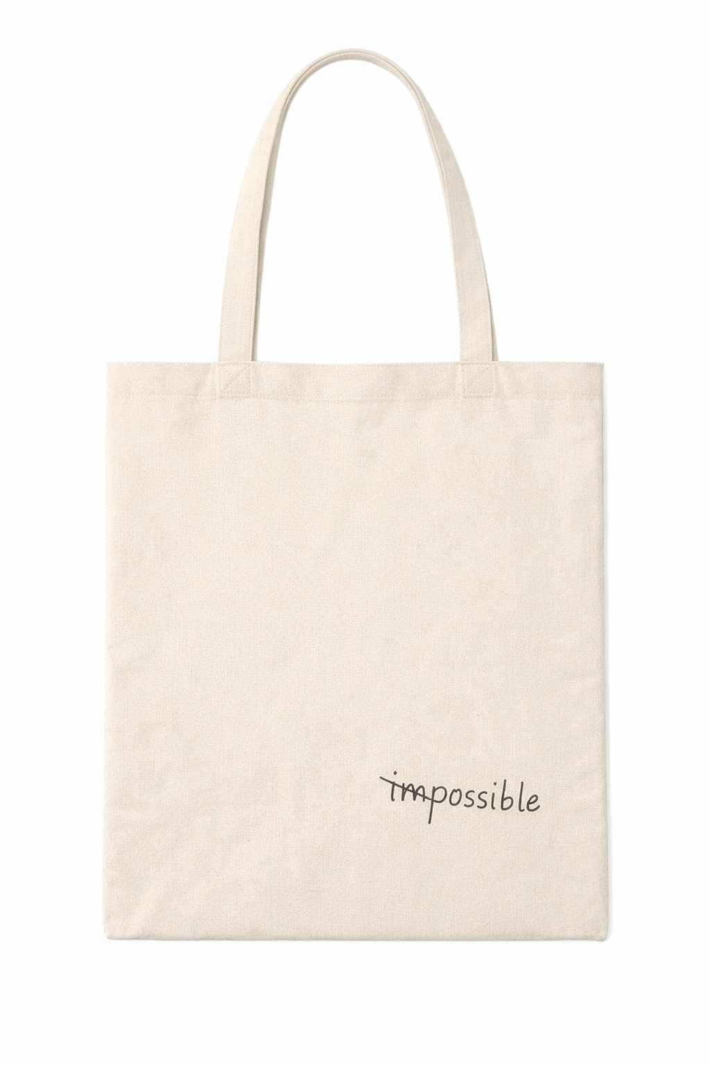 bawełniana torba na ramię im possible z napisem