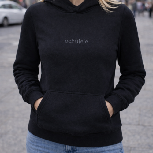 czarna bluza damska z tonalnym haftem ochujeje